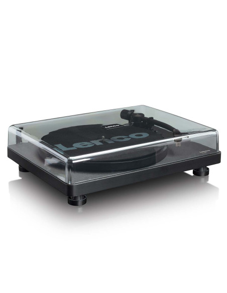 Lenco L-30BK Platine vinyle en bois avec cartouche MMC et encodage PC Noir