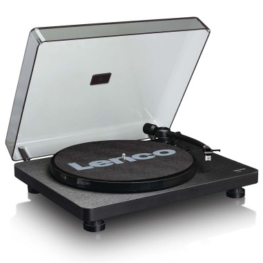 Lenco L-30BK Platine vinyle en bois avec cartouche MMC et encodage PC Noir