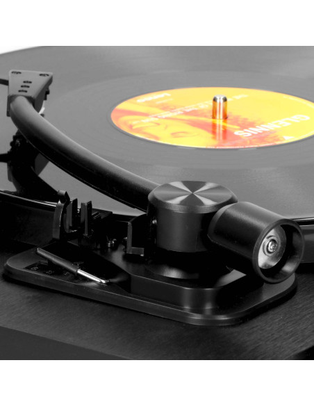 Lenco L-30BK Platine vinyle en bois avec cartouche MMC et encodage PC Noir