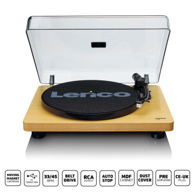 Lenco L-30WD Plateau tournant avec arrêt automatique et encodage PC Wood