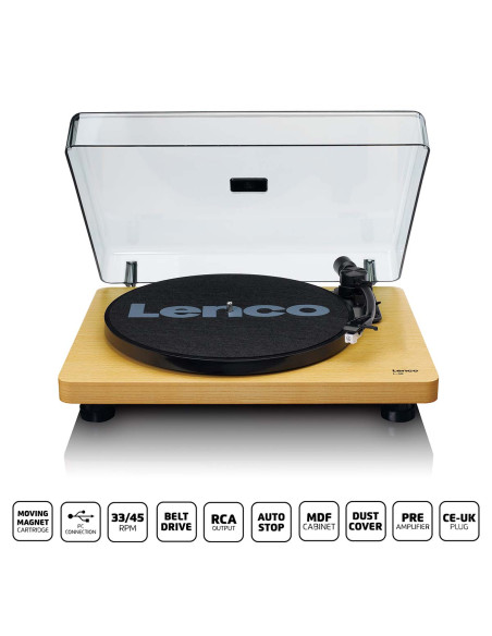 Lenco L-30WD Plateau tournant avec arrêt automatique et encodage PC Wood