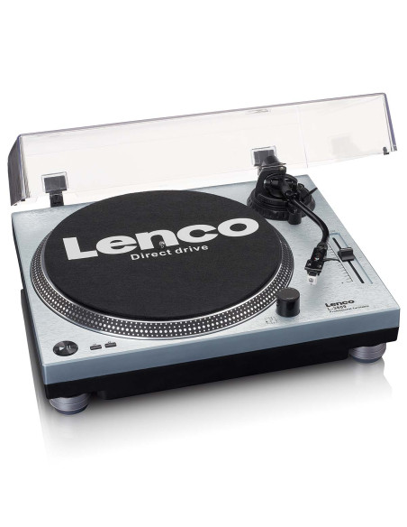 Lenco L-3809ME L-3809ME Platine vinyle à entraînement direct avec encodage USB / PC Bleu métallisé
