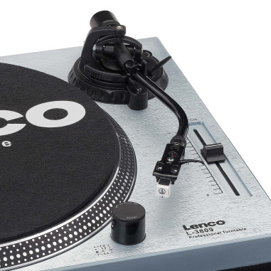 Lenco L-3809ME L-3809ME Platine vinyle à entraînement direct avec encodage USB / PC Bleu métallisé