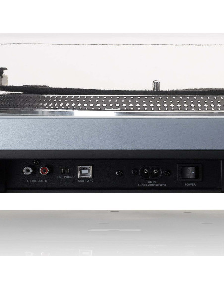 Lenco L-3809ME L-3809ME Platine vinyle à entraînement direct avec encodage USB / PC Bleu métallisé