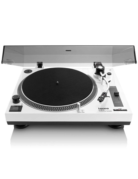 Lenco L-3810WH L-3810 Platine vinyle à entraînement direct avec enregistrement USB