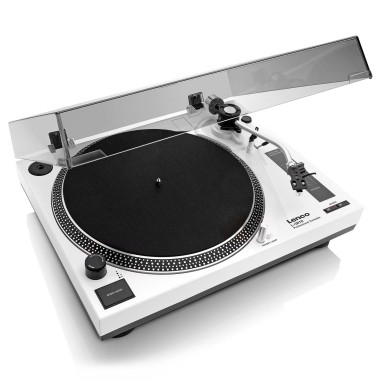 Lenco L-3810WH L-3810 Platine vinyle à entraînement direct avec enregistrement USB