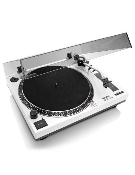 Lenco L-3810WH L-3810 Platine vinyle à entraînement direct avec enregistrement USB