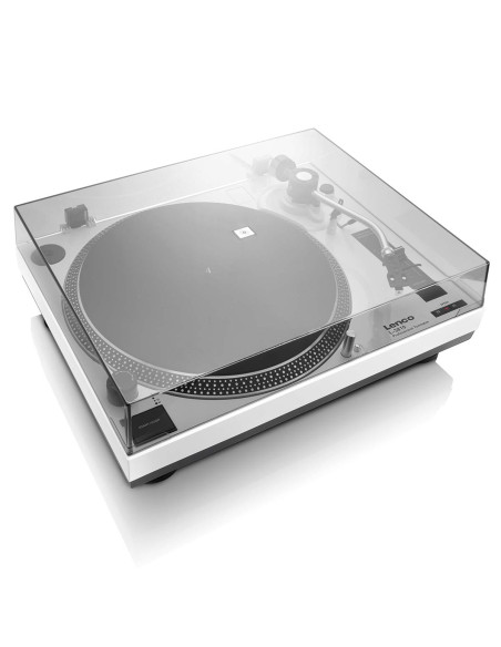 Lenco L-3810WH L-3810 Platine vinyle à entraînement direct avec enregistrement USB