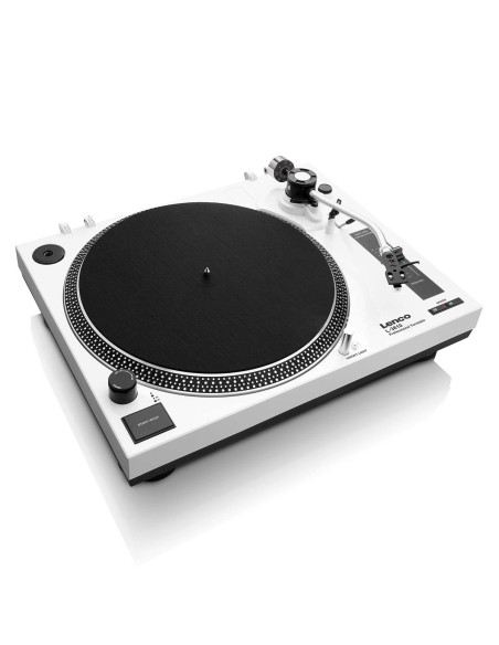 Lenco L-3810WH L-3810 Platine vinyle à entraînement direct avec enregistrement USB