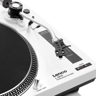 Lenco L-3810WH L-3810 Platine vinyle à entraînement direct avec enregistrement USB