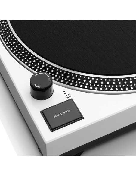 Lenco L-3810WH L-3810 Platine vinyle à entraînement direct avec enregistrement USB