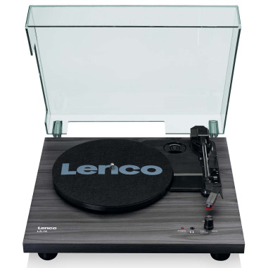 Lenco LS-10BK Platine en bois avec haut-parleurs intégrés noir