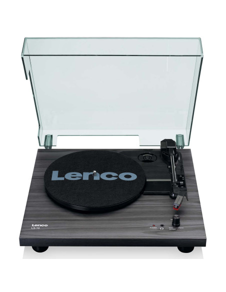 Lenco LS-10BK Platine en bois avec haut-parleurs intégrés noir