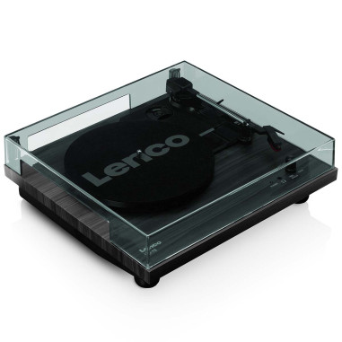Lenco LS-10BK Platine en bois avec haut-parleurs intégrés noir