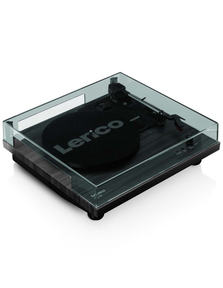 Lenco LS-10BK Platine en bois avec haut-parleurs intégrés noir