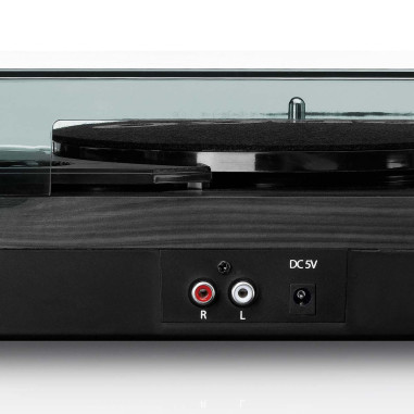 Lenco LS-10BK Platine en bois avec haut-parleurs intégrés noir