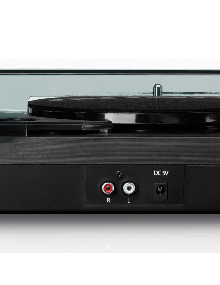 Lenco LS-10BK Platine en bois avec haut-parleurs intégrés noir