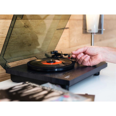 Lenco LS-10BK Platine en bois avec haut-parleurs intégrés noir