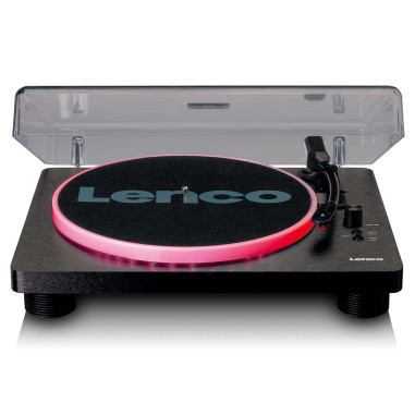 Lenco LS-50LEDBK Lecteur de disques avec haut-parleurs et lumières pour l'encodage PC