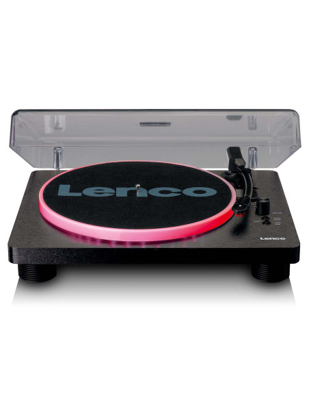 Lenco LS-50LEDBK Lecteur de disques avec haut-parleurs et lumières pour l'encodage PC