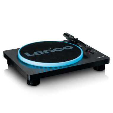 Lenco LS-50LEDBK Lecteur de disques avec haut-parleurs et lumières pour l'encodage PC