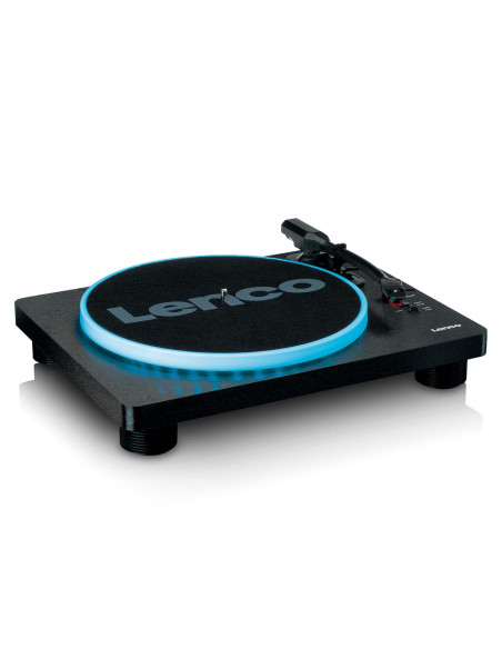 Lenco LS-50LEDBK Lecteur de disques avec haut-parleurs et lumières pour l'encodage PC