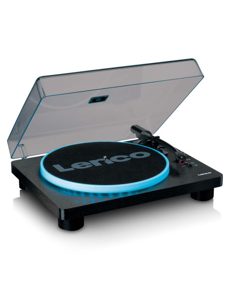 Lenco LS-50LEDBK Lecteur de disques avec haut-parleurs et lumières pour l'encodage PC
