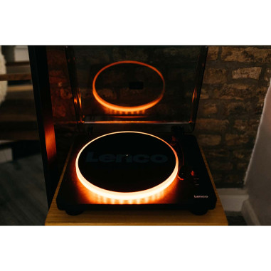 Lenco LS-50LEDBK Lecteur de disques avec haut-parleurs et lumières pour l'encodage PC