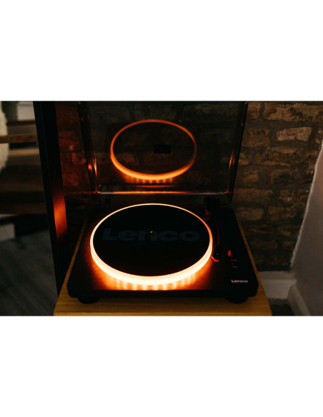 Lenco LS-50LEDBK Lecteur de disques avec haut-parleurs et lumières pour l'encodage PC