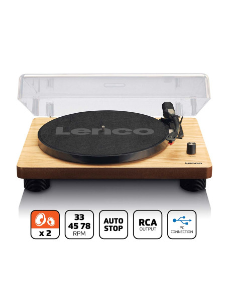 Lenco LS-50WD LS-50WD Platine vinyle avec haut-parleurs intégrés USB Encoding Wood