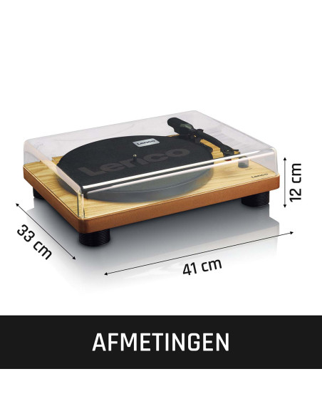 Lenco LS-50WD LS-50WD Platine vinyle avec haut-parleurs intégrés USB Encoding Wood