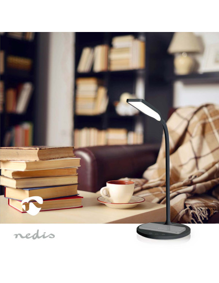 Nedis LTLGQ4M2BK Lampe LED avec chargeur sans fil