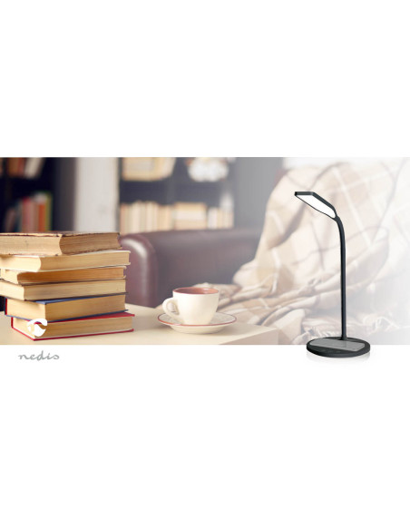 Nedis LTLGQ4M2BK Lampe LED avec chargeur sans fil