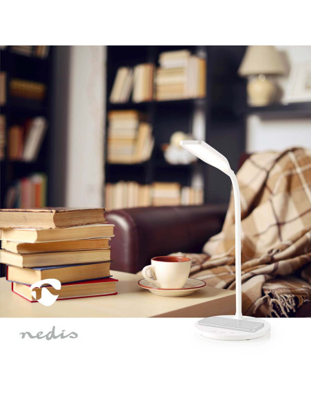 Nedis LTLGQ4M2WT Lampe LED avec chargeur sans fil