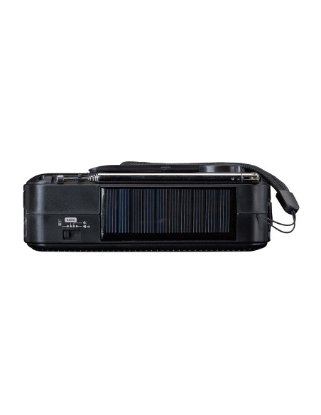 Lenco MCR-113BK Lampe de poche radio d'urgence portative à remontoir et banque d'alimentation en un seul appareil Noir
