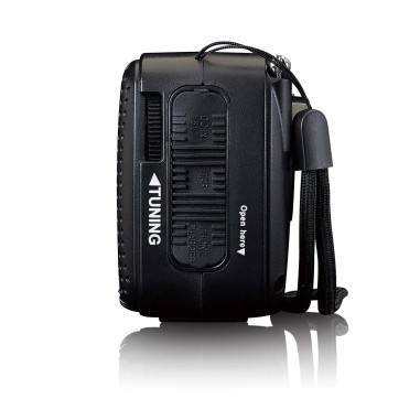 Lenco MCR-113BK Lampe de poche radio d'urgence portative à remontoir et banque d'alimentation en un seul appareil Noir