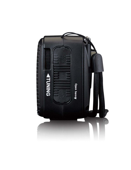 Lenco MCR-113BK Lampe de poche radio d'urgence portative à remontoir et banque d'alimentation en un seul appareil Noir