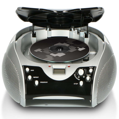 Lenco SCD-24 BL/SI Radio FM stéréo portable avec lecteur CD Noir/argent