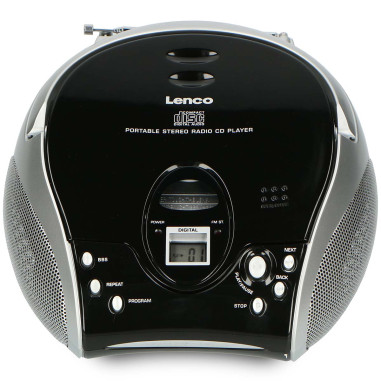 Lenco SCD-24 BL/SI Radio FM stéréo portable avec lecteur CD Noir/argent
