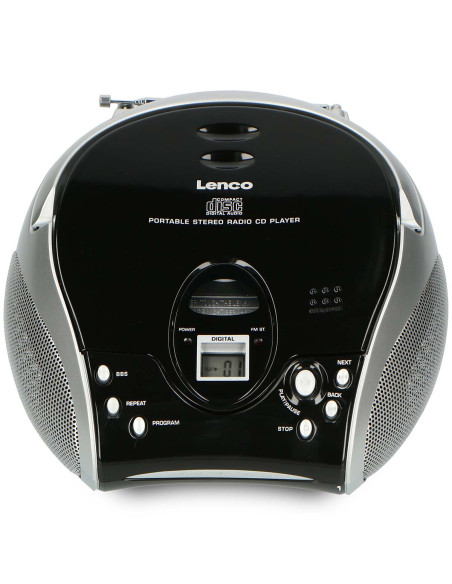 Lenco SCD-24 BL/SI Radio FM stéréo portable avec lecteur CD Noir/argent