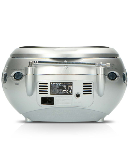 Lenco SCD-24 BL/SI Radio FM stéréo portable avec lecteur CD Noir/argent