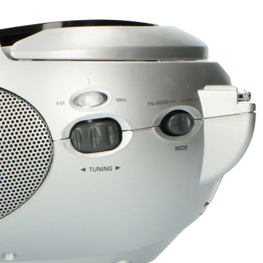 Lenco SCD-24 BL/SI Radio FM stéréo portable avec lecteur CD Noir/argent