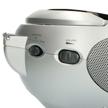 Lenco SCD-24 BL/SI Radio FM stéréo portable avec lecteur CD Noir/argent