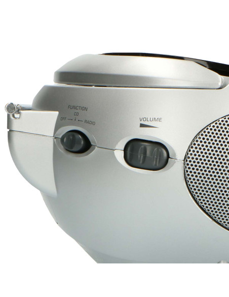 Lenco SCD-24 BL/SI Radio FM stéréo portable avec lecteur CD Noir/argent
