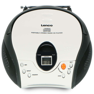 Lenco SCD-24 WHITE Radio FM stéréo portable avec CD Blanc