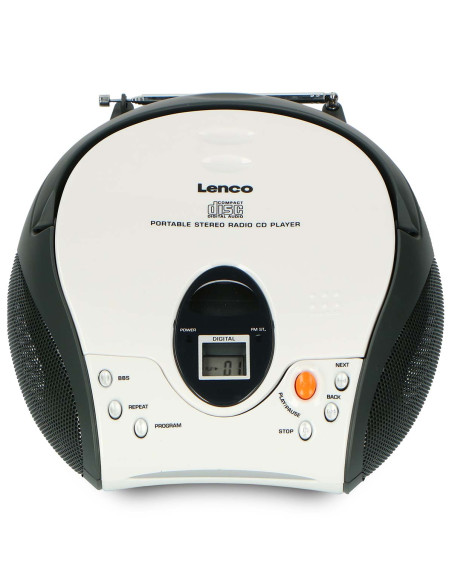 Lenco SCD-24 WHITE Radio FM stéréo portable avec CD Blanc