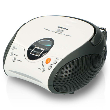 Lenco SCD-24 WHITE Radio FM stéréo portable avec CD Blanc