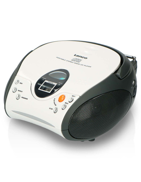 Lenco SCD-24 WHITE Radio FM stéréo portable avec CD Blanc