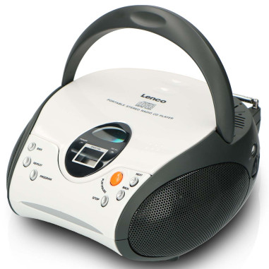 Lenco SCD-24 WHITE Radio FM stéréo portable avec CD Blanc