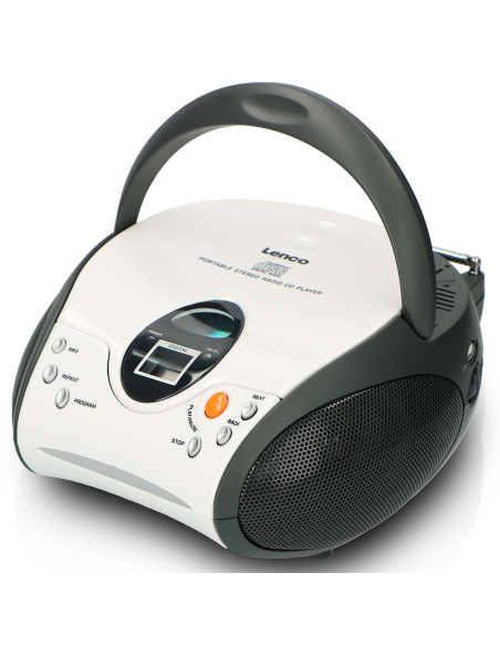 Lenco SCD-24 WHITE Radio FM stéréo portable avec CD Blanc